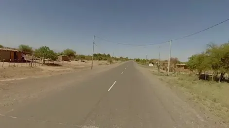 Ruta 141, lugar del presunto ataque, tramo que une Bermejo con el paraje Difunta Correa.