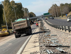 Obra de repavimentación de la avenida de Circunvalación.