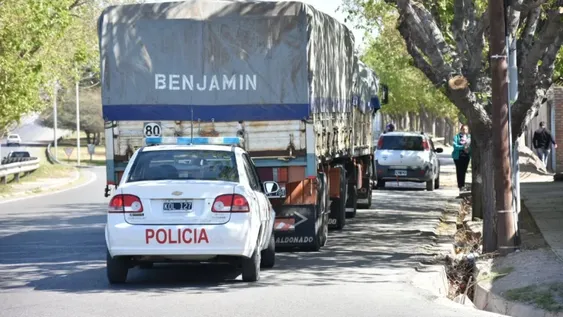 Un camión los tocó y terminaron incrustados en un árbol