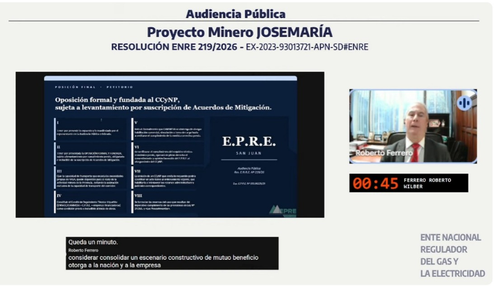 San Juan condicionó el aval eléctrico al proyecto Josemaría y exige que la minera financie las obras de infraestructura