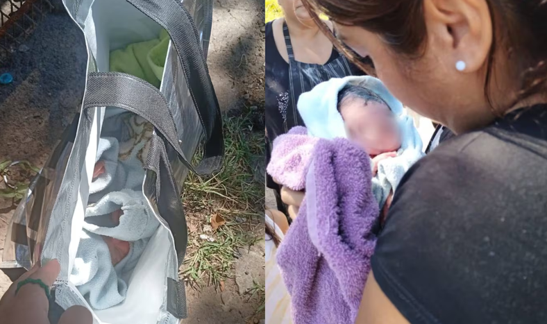 Una mujer encontró el bebé recién nacido dentro de una bolsa.&nbsp;