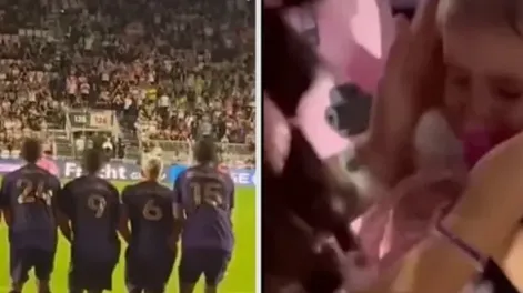Una nena recibió un pelotazo de Lionel Messi en pleno partido