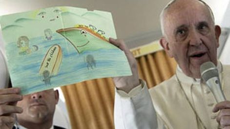 Los dibujos de niños refugiados que conmovieron al Papa