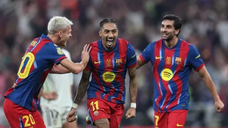 El mejor. Raphina fue el goleador de Barcelona en la final de la Supercopa de España disputada en Arabia Saudita.