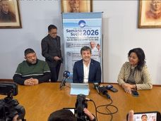 Germán Grosso, Alejandro Quiroga y Gabriela Flores presentaron la Semana Social 2026, que este año pone el cuidado del agua entre sus ejes.
