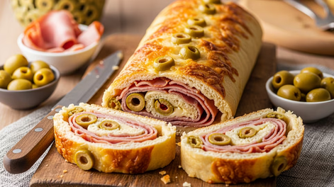 como hacer pan relleno con jamon y aceitunas: receta rapida y facil