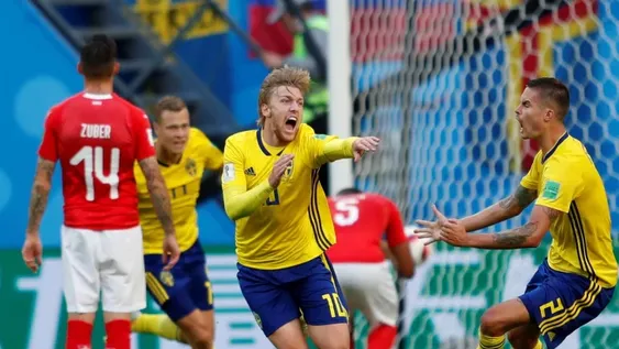 Suecia venció Suiza y se metió en cuartos
