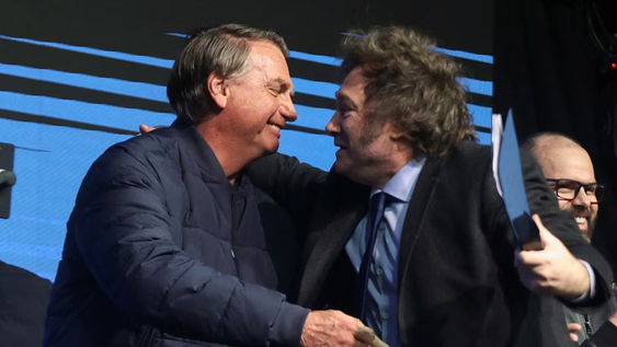 Bolsonaro junto a Javier Milei. Foto archivo.
