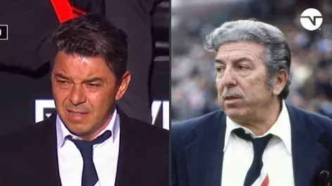 Gallardo, con la histórica corbata de Ángel Labruna