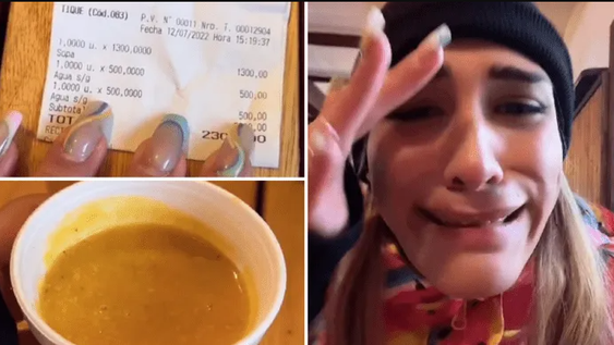 Le cobraron una fortuna por una sopa en vaso descartable y el ticket se hizo viral