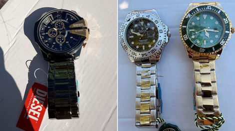 Los relojes truchos imitaban marcas reconocidas como Rolex, entre otras.