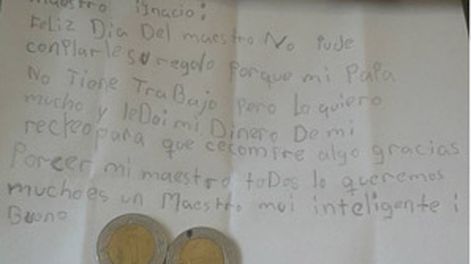 La conmovedora carta de una nena a su profesor