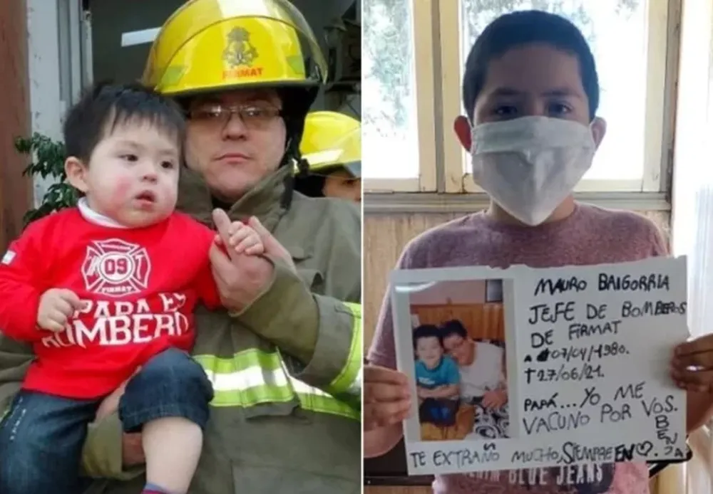 El mensaje de un nene que le dedicó la vacuna a su papá muerto por coronavirus