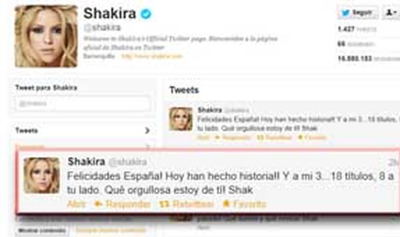 Felicitaciones vía Twitter