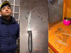 El detenido por atacar con un cuchillo a su familia en Pocito.&nbsp;