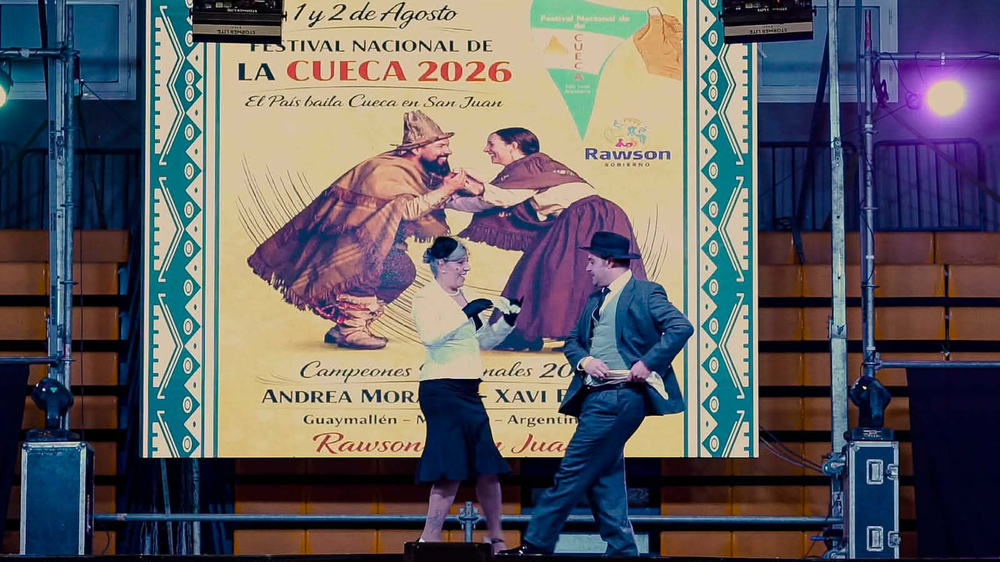 Cueca en acción, María José y Fernando González, la dupla ganadora de la Categoría Adultos.&nbsp;