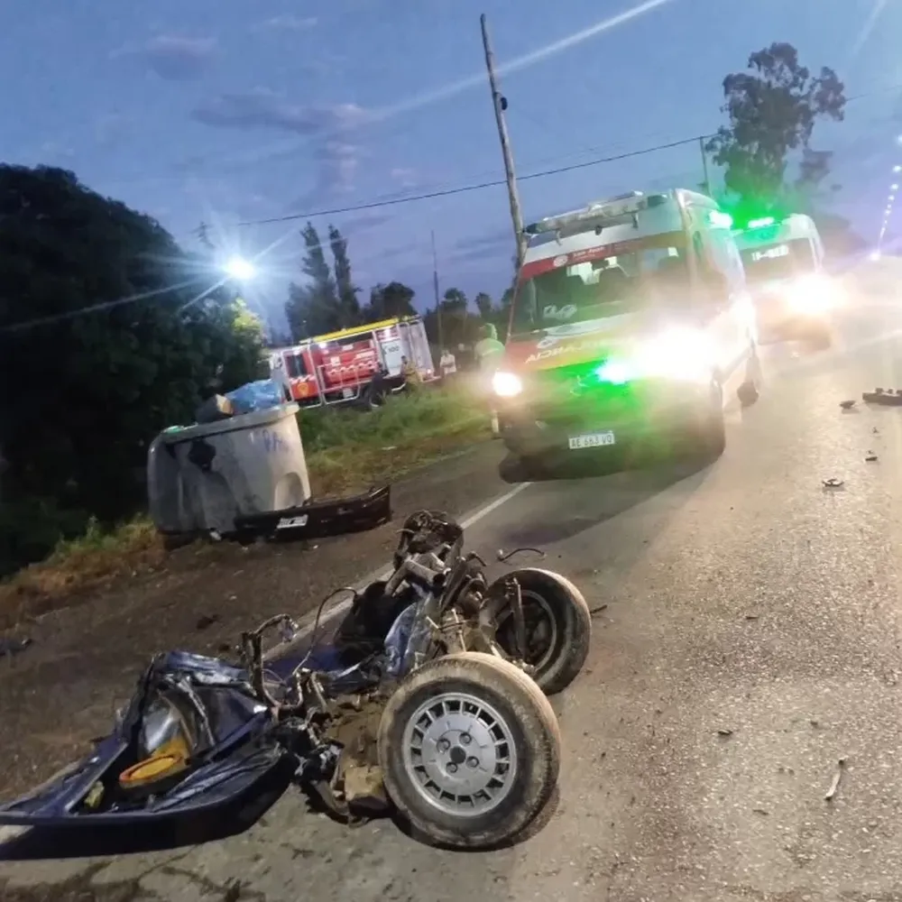 Se estrelló contra un árbol, su auto se partió en tres y sobrevivió