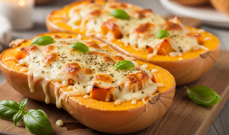 Receta imperdible de calabaza rellena con queso al horno, rápida y fácil