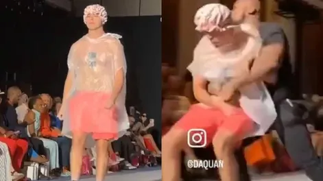 Se coló en la pasarela de la New York Fashion Week y desfiló con una bolsa de basura