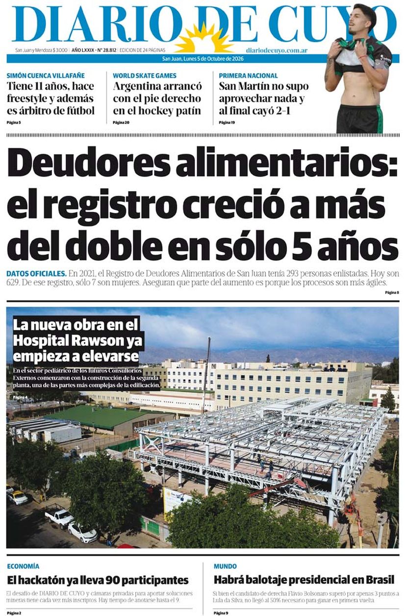 Diario de Cuyo | Tapa Edición 5 de Octubre 2026