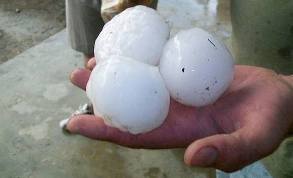 En La Chimbera cayó la primera granizada del año