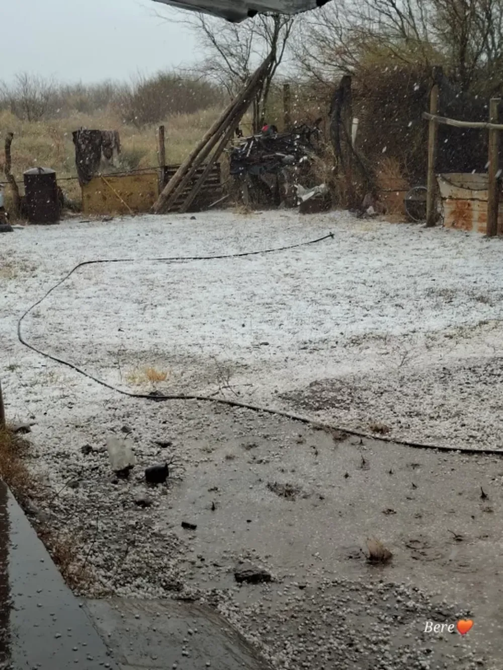 La tormenta de granizo que azotó a 25 de Mayo el pasado 30 de agosto.