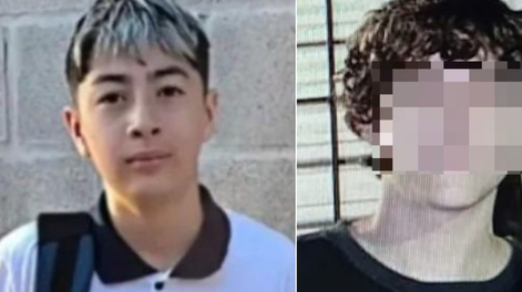 Ian Cabrera, el chico de 13 años asesinado; y el alumno quele disparó.