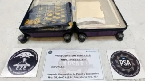 Secuestraron seis kilos de oro a una pasajera que viajaba a Miami