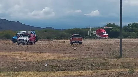 Se incendió una casa en Valle Fértil: una nena, trasladada en vuelo sanitario con graves quemaduras