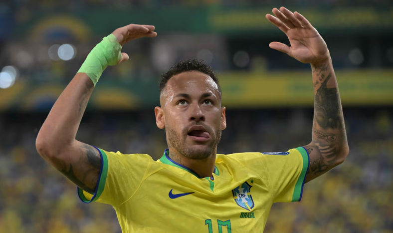 Neymar en la selección de Brasil.