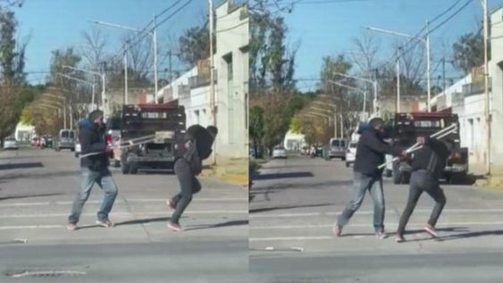 Mendigaba con muletas y salió corriendo en medio de una pelea
