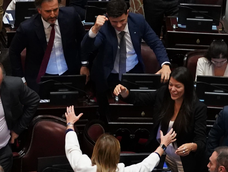 Sesión en el Senado durante el debate del Régimen Penal Juvenil y la baja de la edad de imputabilidad. Sesión en el Senado durante el debate del Régimen Penal Juvenil y la baja de la edad de imputabilidad.