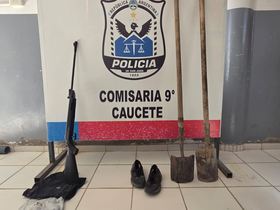 El aire comprimido usado por los menores y los elementos recuperados tras el robo.
