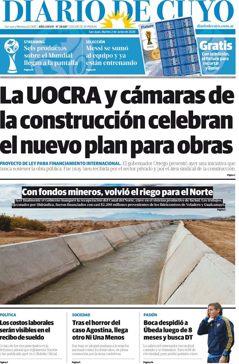 Diario de Cuyo | Tapa Edición 2 de Junio 2026
