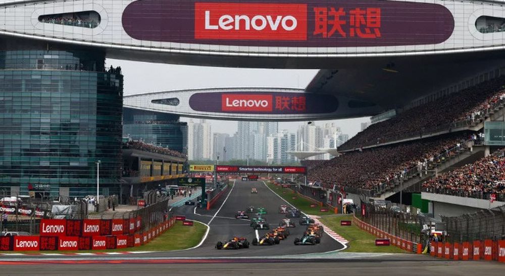 LA LARGADA del Gran Premio de China de 2020, última vez que la plus marca corrió en el gigante asiático.