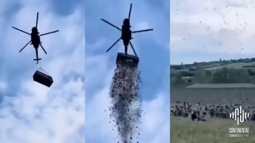 Un influencer arrojó un millón de dólares desde un helicóptero para sus fanáticos
