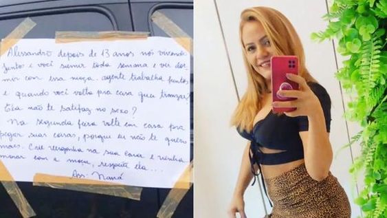 Descubrió la infidelidad de su marido y le dejó una llamativa nota en el auto