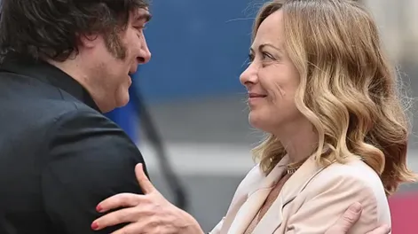 Encuentro. Meloni recibió a Milei y tuvieron una cena. Hoy sigue la agenda.