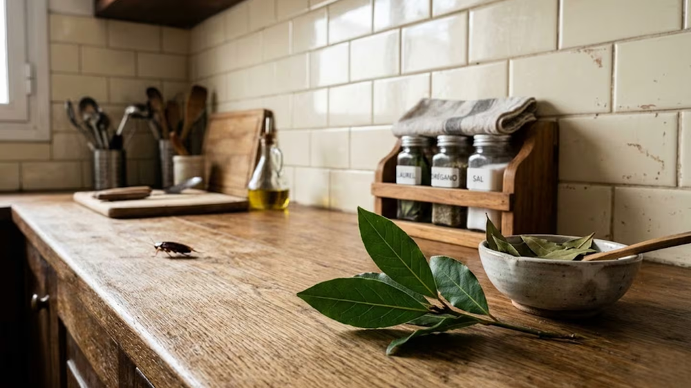 El aroma del laurel desorienta a las cucarachas y las aleja de tu cocina. (Imagen ilustrativa generada con IA)