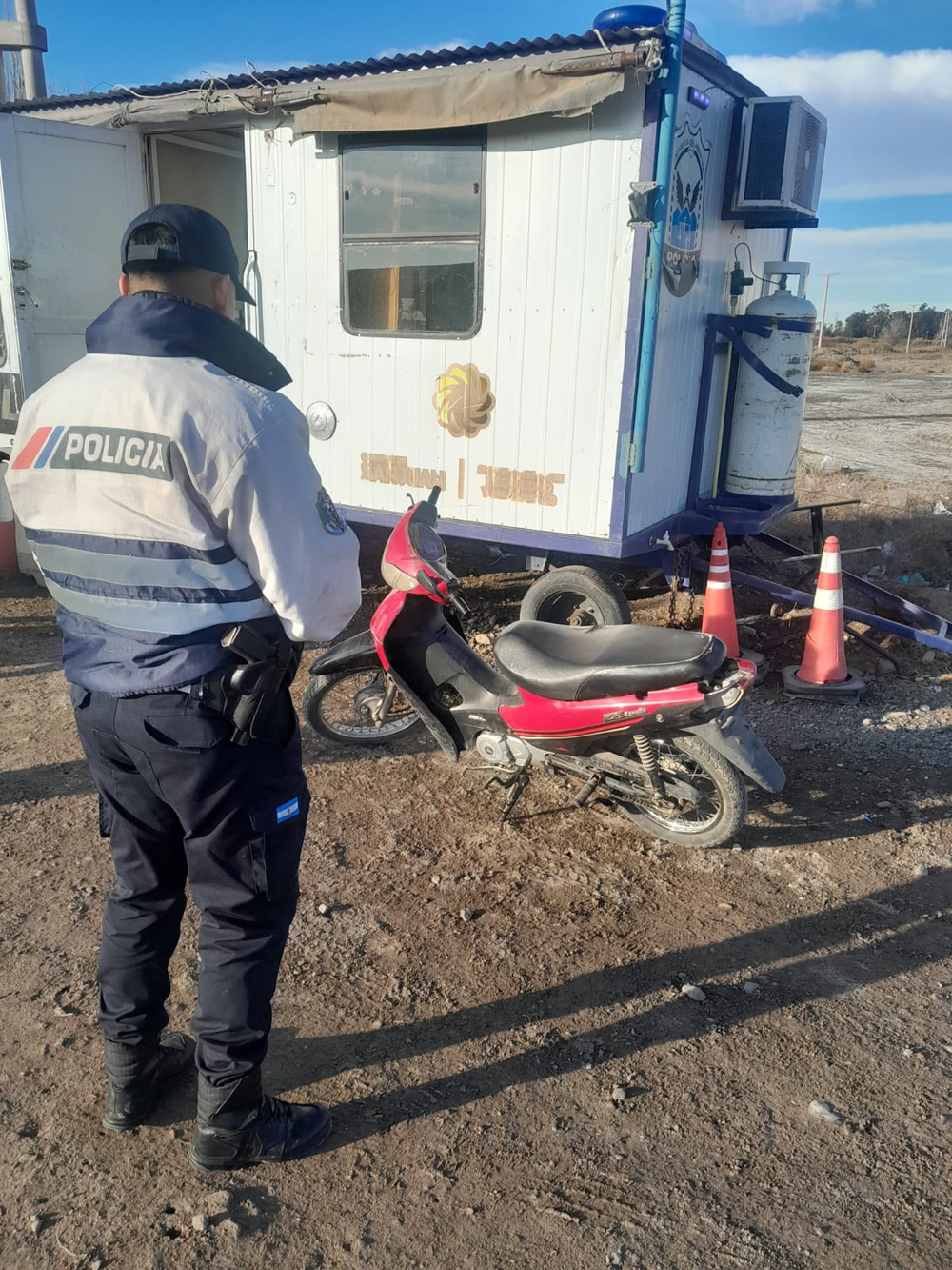 La moto secuestrada por la Policía.