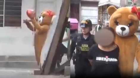 Un policía se disfrazó de osito de peluche para detener a una narcotraficante