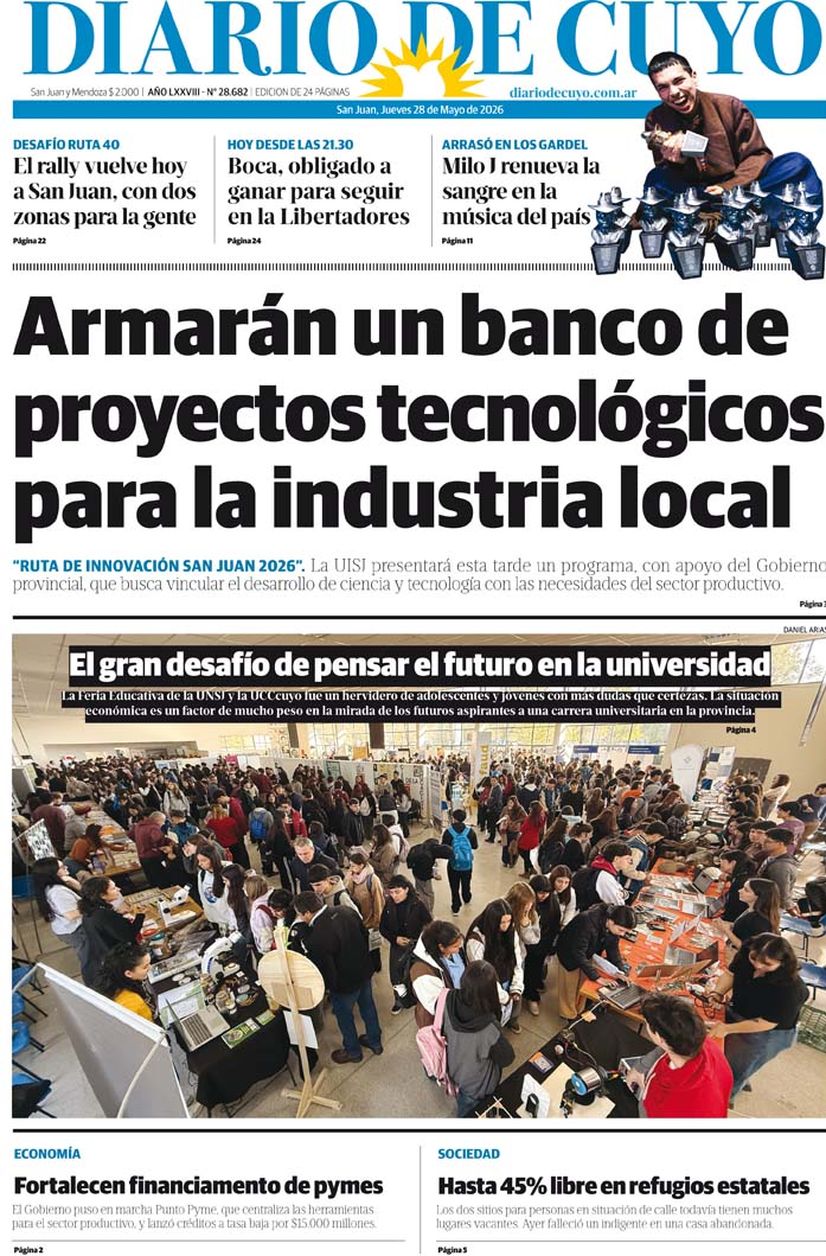 Diario de Cuyo | Tapa Edición 28 de Mayo 2026