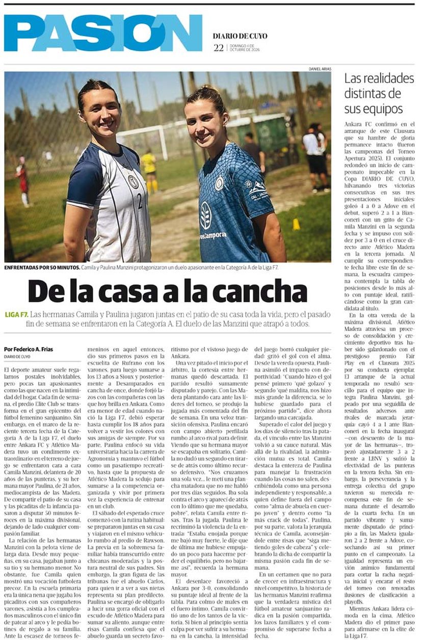 Diario de Cuyo | Tapa Pasión 4 de Octubre 2026