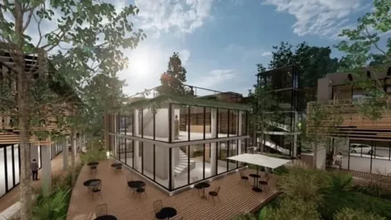 NATURAL. Fue concebido con materiales nobles como madera, hormigón y vidrio.