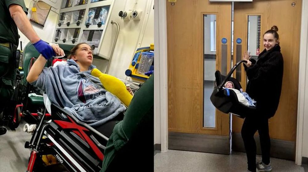 Megan Isherwood fue a la guardia por una presunta apendicitis y terminó dando a luz.