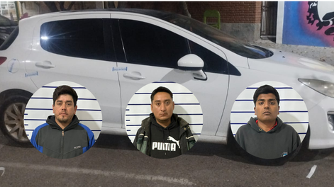 Los tres detenidos en Angaco por hacer maniobras peligrosas.&nbsp;