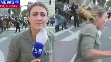 Tensión en Los Angeles: un policía le disparó a una periodista mientras transmitía en vivo