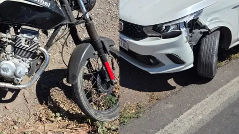 Una mujer y su hijo sufrieron lesiones al impactar con la moto a un auto