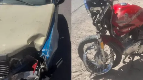 Motociclista fue trasladado al Hospital Rawson tras un siniestro vial en La Laja
