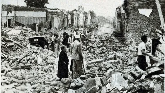 1944 - El sismo fue el 15 de enero, con epicentrocercano a La Laja, Albardón. Tuvo intensidadIX y hubo cerca de 5.000 fallecidos.